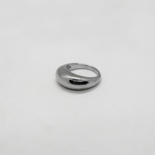 Plain bang silver ring