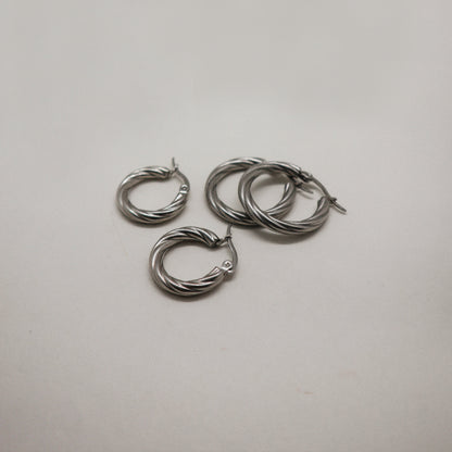 Noor twisted silver 25 mm