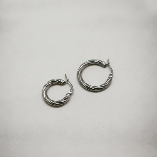 Noor twisted silver 25 mm