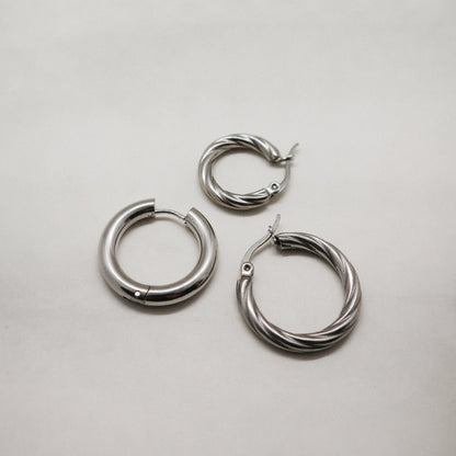 Noor twisted silver 25 mm