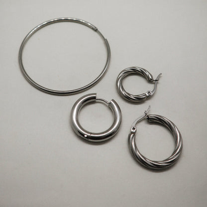 Noor twisted silver 25 mm