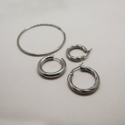 Noor twisted silver earrings 20 mm