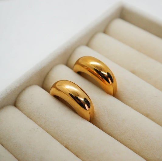 Plain bang gold ring